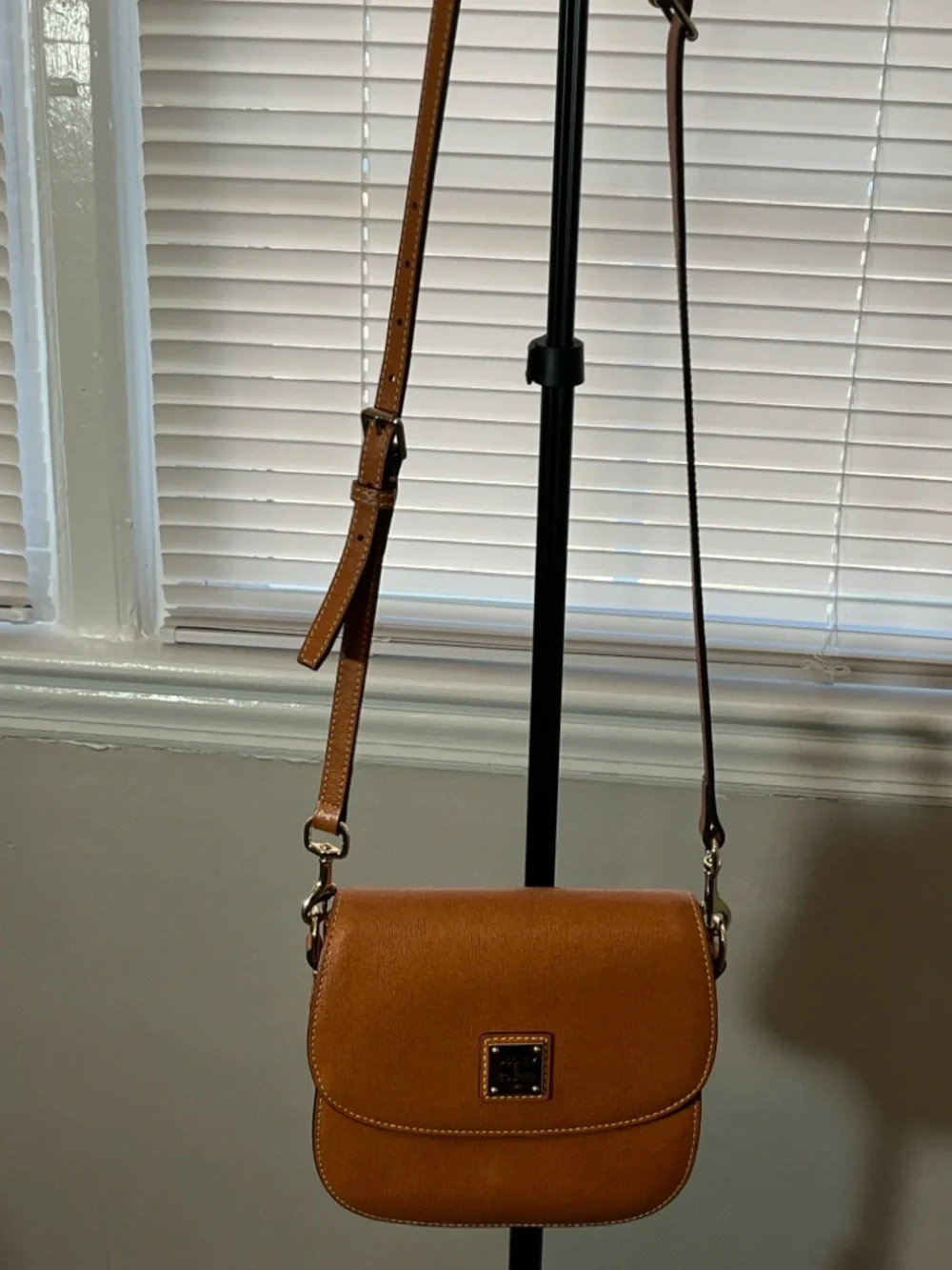 Dooney & Bourke Saddle Crossbody in Cognac Brown - Picture 1 of 5